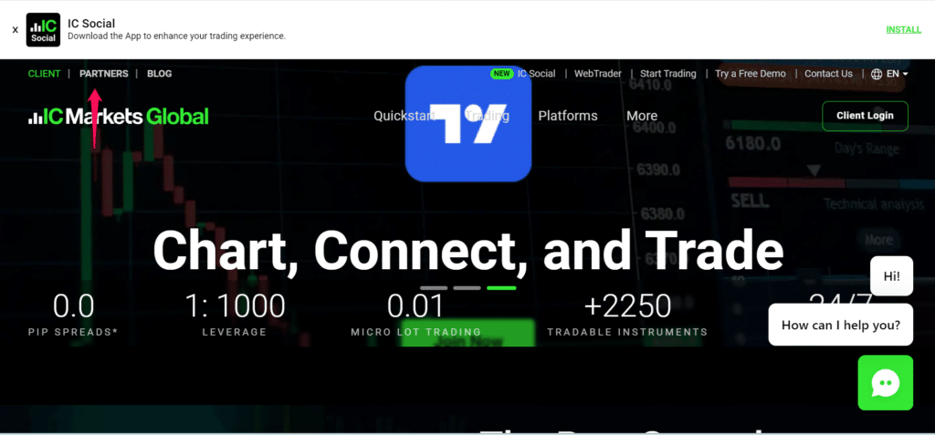 IC Markets Affiliate Account Step 1