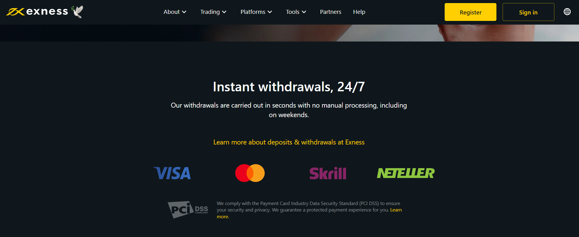 Exness Deposits and Withdrawals