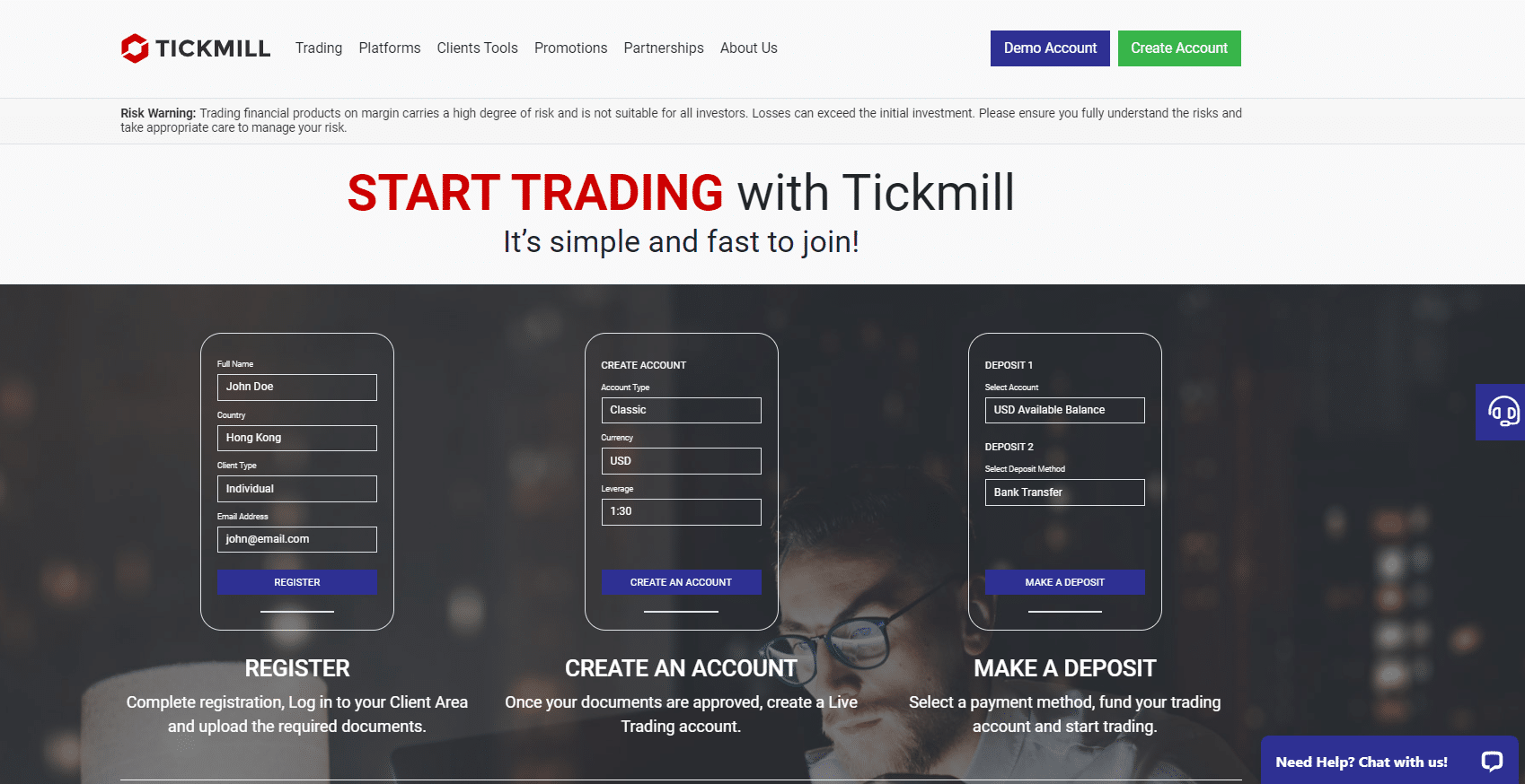 Tickmill Cashback Rebates Features and Conditions